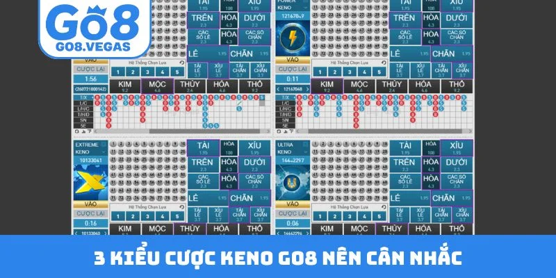 3 kiểu cược Keno GO8 nên cân nhắc