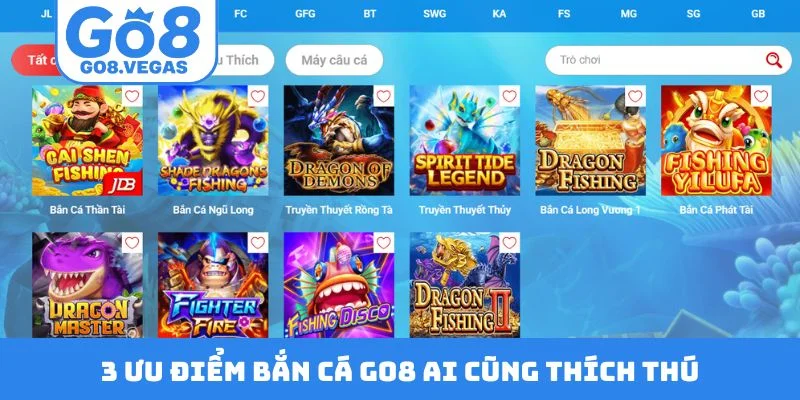 Các ưu điểm nổi bật của sảnh bắn cá GO8