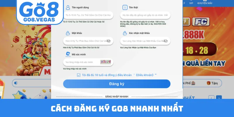 Cách đăng ký GO8 nhanh nhất