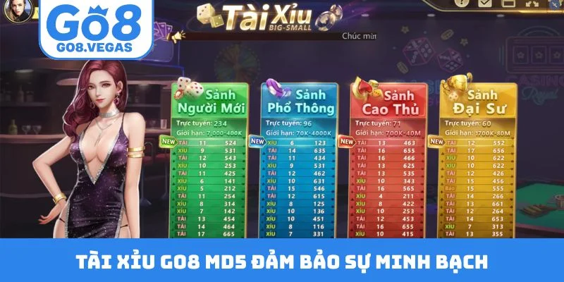 Tài xỉu GO8 MD5 đảm bảo sự minh bạch